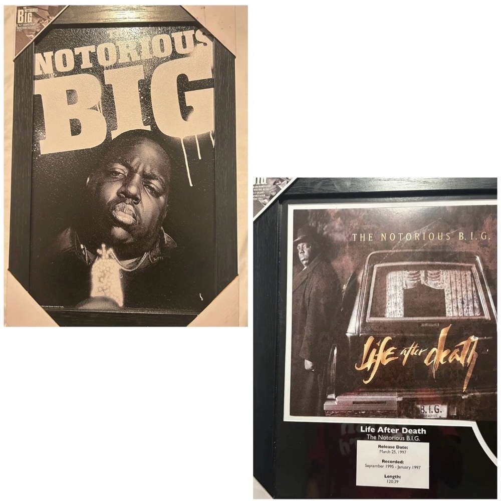 🔥Notorious BIG “Life After Death” 28x22 Framed Album & 11x7 Print Biggie Smalls🔥